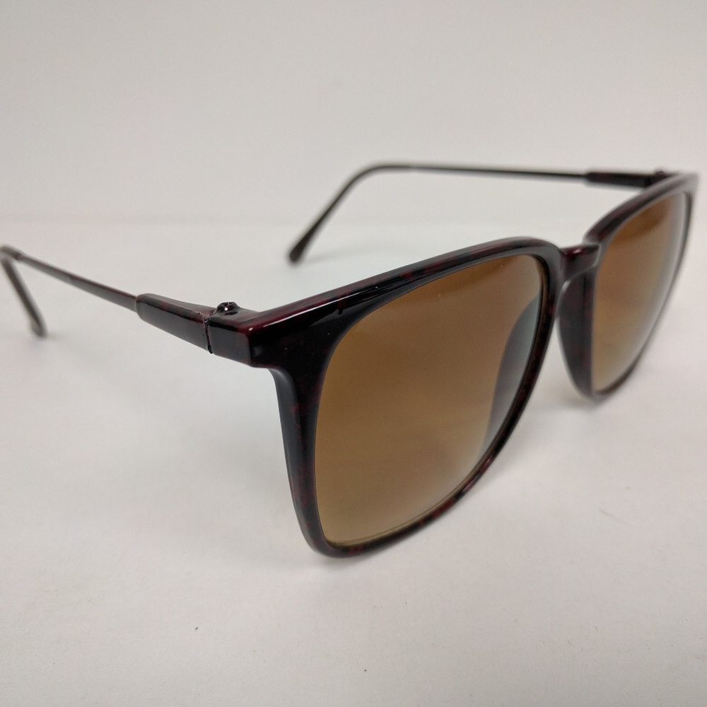 NWT TruVintage Retro Rectangular Carbonfrm w/amber polycarbonate lens Sunglasses